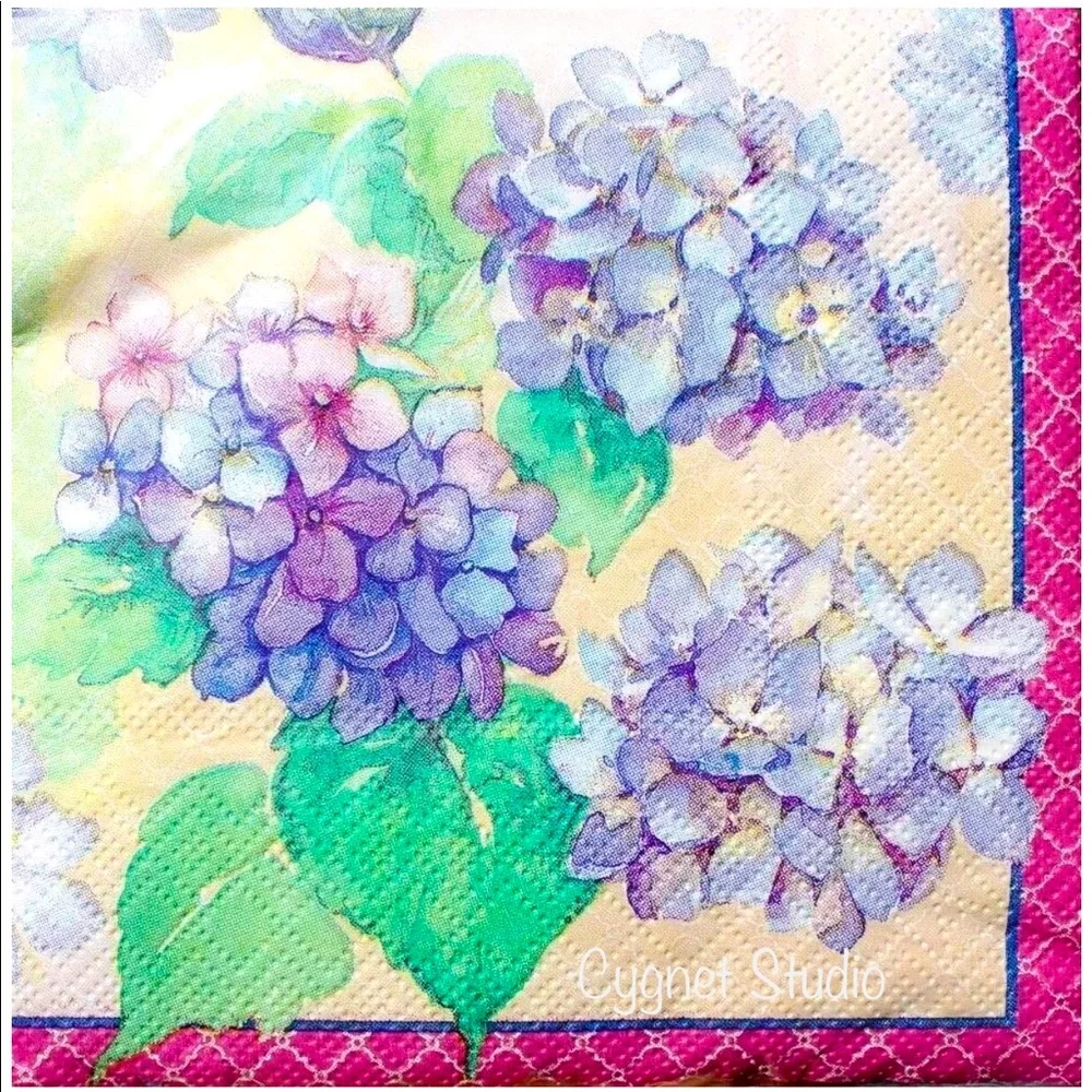 Blueink Studio Hydrangea Cocktail Beverage Napkins